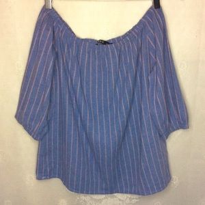 Lunik Chambray PinstripeOff Shoulder Top S